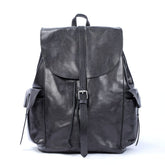 Anchor Black Leather Backpack